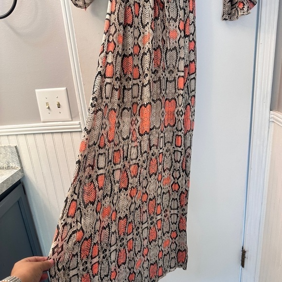 VANNY Animal Print Maxi Dress V-Neck Made in France Size S NWT - Picture 10 of 14